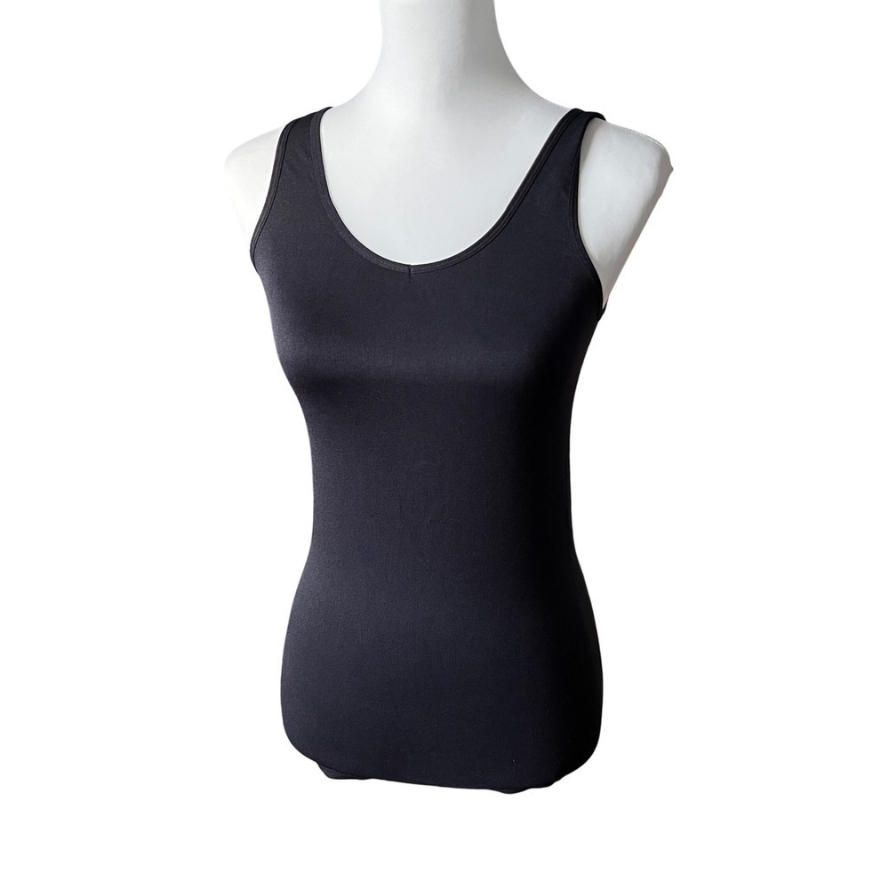 Nordstrom Rack Black Tank-style body shaper Top Sleeveless Stretch Women's L